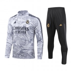 Real Madrid Dragon Sudadera De Entrenamiento 2023-24 Cuarto-Cremallera Gris